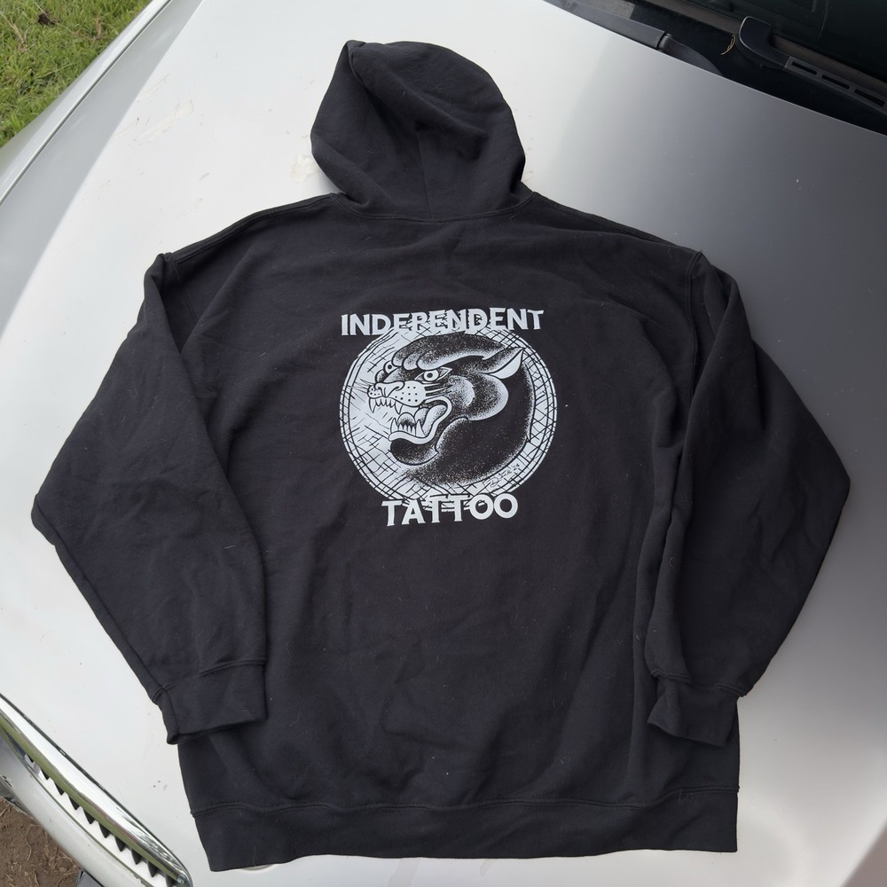 Independent Tattoo Full Zip Hoodie Jaguar Graphic Print Grunge Skater Men's XL